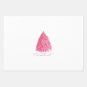 フェスティバルレッドピンククリスマスツリーウォーターカラーホリデー ラッピングペーパーシート (正面)
