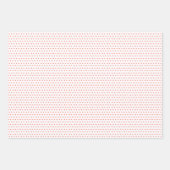 フェスティバルレッドピーチ赤面ピンクブルーハートパターン ラッピングペーパーシート (正面2)