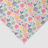 フェスティバルレッドピーチ赤面ピンクブルーハートパターン 薄葉紙 (詳細)