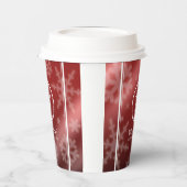 フェスティバルレッドフォイルスノーフレーク(Snowflakes)モノグラム名 紙コップ (左)