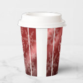 フェスティバルレッドフォイルスノーフレーク(Snowflakes)モノグラム名 紙コップ (右)