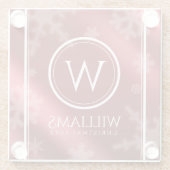 フェスティバルレッドフォイル雪片モノグラム名 ガラスコースター (裏面)