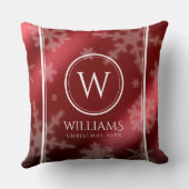 フェスティバルレッドフォイル雪片モノグラム名 クッション (裏面)