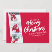 フェスティバルレッドフォトストリップメリークリスマス シーズンカード (正面)