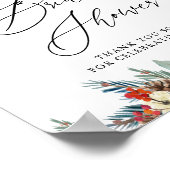 フェスティバルレッドフローラガーランドブライダルシャワー歓迎 ポスター (角)