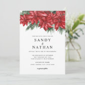 フェスティバルレッドフローラクリスマス結婚式招待状 招待状 (スタンド正面)