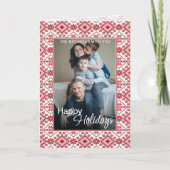 フェスティバルレッドブラッククラシックノルディックフェアアイルモチーフ カード (正面)