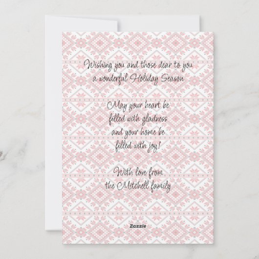 フェスティバルレッドブラッククラシックノルディックフェアアイルモチーフ シーズンカード (裏面)