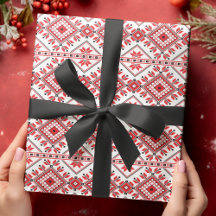 フェスティバルレッドブラッククラシックノルディックフェアアイルモチーフ