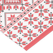 フェスティバルレッドブラックノルディックフェアアイルスノーフレークモチーフ ミディアムテーブルランナー (コーナー)