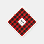 フェスティバルレッドブラックバッファローチェック スタンダードカクテルナプキン (角)