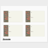 フェスティバルレッドベリーのクリスマスプレゼントラベル 長方形シール (シート)