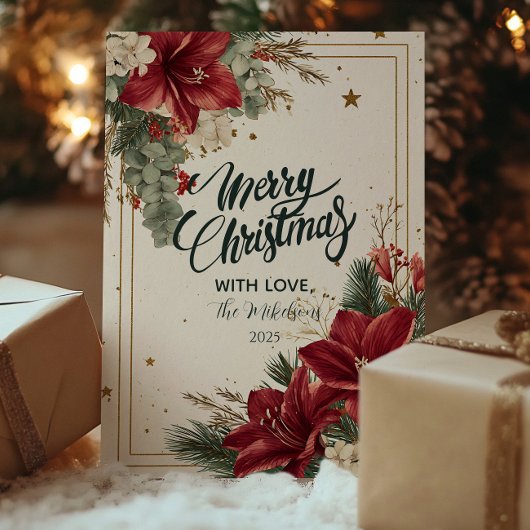 フェスティバルレッドベリーメリークリスマス シーズンカード