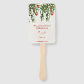 フェスティバルレッドベリー葉ズクリ結婚スマス ハンドファン (正面)