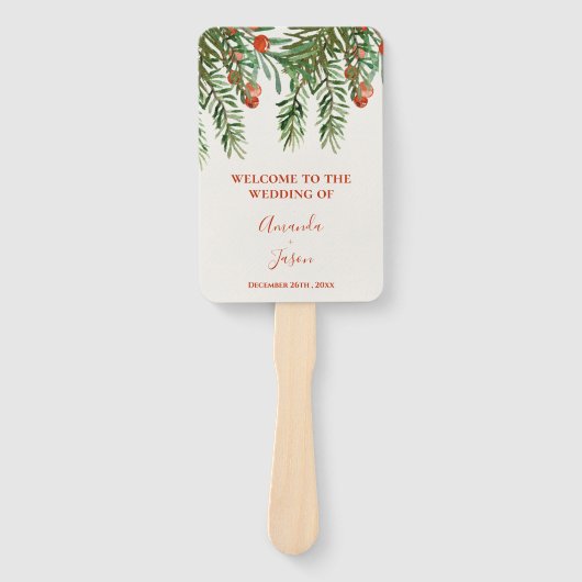 フェスティバルレッドベリー葉ズクリ結婚スマス ハンドファン (正面)