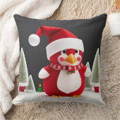 フェスティバルレッドペンギンインサンタハット クッション (ブランケット)