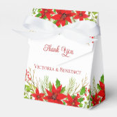 フェスティバルレッドホリデ結婚ーズパーソナライズされた フェイバーボックス (正面サイド)