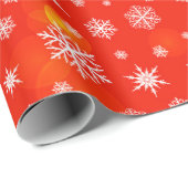 フェスティバルレッドホワイトウィンタースノーフレーク |クリスマス ラッピングペーパー (ロールコーナー)