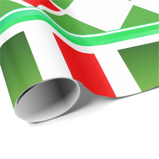 フェスティバルレッドホワイトグリーンダイヤモンドスクウェア市松模様に ラッピングペーパー (ロールコーナー)