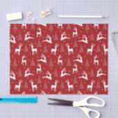 フェスティバルレッドホワイトトナディアクリスマスツリーホリデイ 薄葉紙 (クラフト)