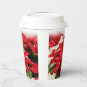 フェスティバルレッドホワイトフローラクリスマスポインセチア 紙コップ (左)