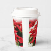 フェスティバルレッドホワイトフローラクリスマスポインセチア 紙コップ (右)