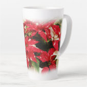 フェスティバルレッドホワイトフローラポインセチア カフェラテマグ (右アングル)