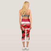 フェスティバルレッドホワイトフローラポインセチア カプリレギンス (裏面)