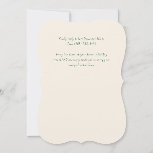 フェスティバルレッドボウクリスマスホリデーパーティー 招待状 (裏面)