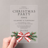 フェスティバルレッドボウ企業のクリスマスパーティー アクリル招待状 (インサイチュ (ポータブル))