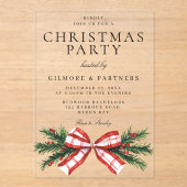 フェスティバルレッドボウ企業のクリスマスパーティー アクリル招待状 (正面)