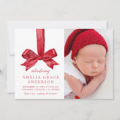 フェスティバルレッドボウ4フォトホリデー誕生 案内状 (正面)