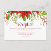 フェスティバルレッドポインセチアのクリスマスウェディングレセプション エンクロージャーカード (正面)