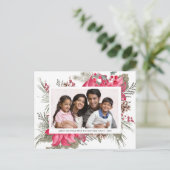 フェスティバルレッドポインセチアフローラ写真 シーズンポストカード (スタンド正面)