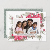 フェスティバルレッドポインセチアフローラ写真 シーズンポストカード (正面/裏面)