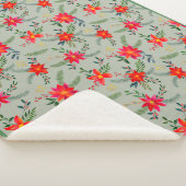 フェスティバルレッドポインセチアフローラ シェルパブランケット (3/4)