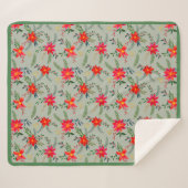 フェスティバルレッドポインセチアフローラ シェルパブランケット (正面(横))