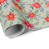 フェスティバルレッドポインセチアフローラ ラッピングペーパー (ロールコーナー)