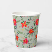 フェスティバルレッドポインセチアフローラ 紙コップ (裏面)