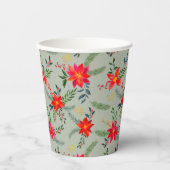 フェスティバルレッドポインセチアフローラ 紙コップ (正面)