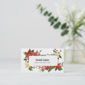 フェスティバルレッドポインセチア花クリスマスベーカリー 名刺 (スタンド正面)