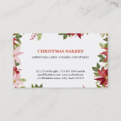 フェスティバルレッドポインセティアウォーターカラークリスマス 名刺 (裏面)