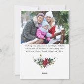 フェスティバルレッドポインセティアクリスマスグリーティング2写真 シーズンカード (裏面)