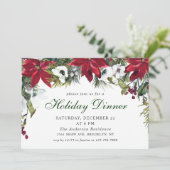 フェスティバルレッドポインセティアクリスマスホリデーディナー 招待状 (スタンド正面)