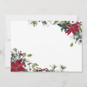 フェスティバルレッドポインセティアクリスマスホリデーランチョン 招待状 (裏面)