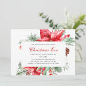 フェスティバルレッドポインセティアホリデークリスマスイブパーティー 招待状 (スタンド正面)