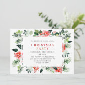 フェスティバルレッドポインセティアホリデークリスマスパーティー 招待状 (スタンド正面)
