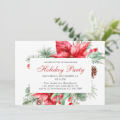 フェスティバルレッドポインセティアホリデークリスマスパーティー 招待状 (スタンド正面)