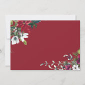 フェスティバルレッドポインセティアホリデークリスマスパーティー 招待状 (裏面)