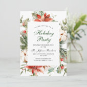 フェスティバルレッドポインセティアホリデークリスマスパーティー 招待状 (スタンド正面)